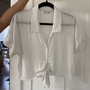 White Cropped Blouse